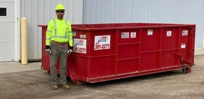 10 yard roll off dumpster from MP Roll Off Services